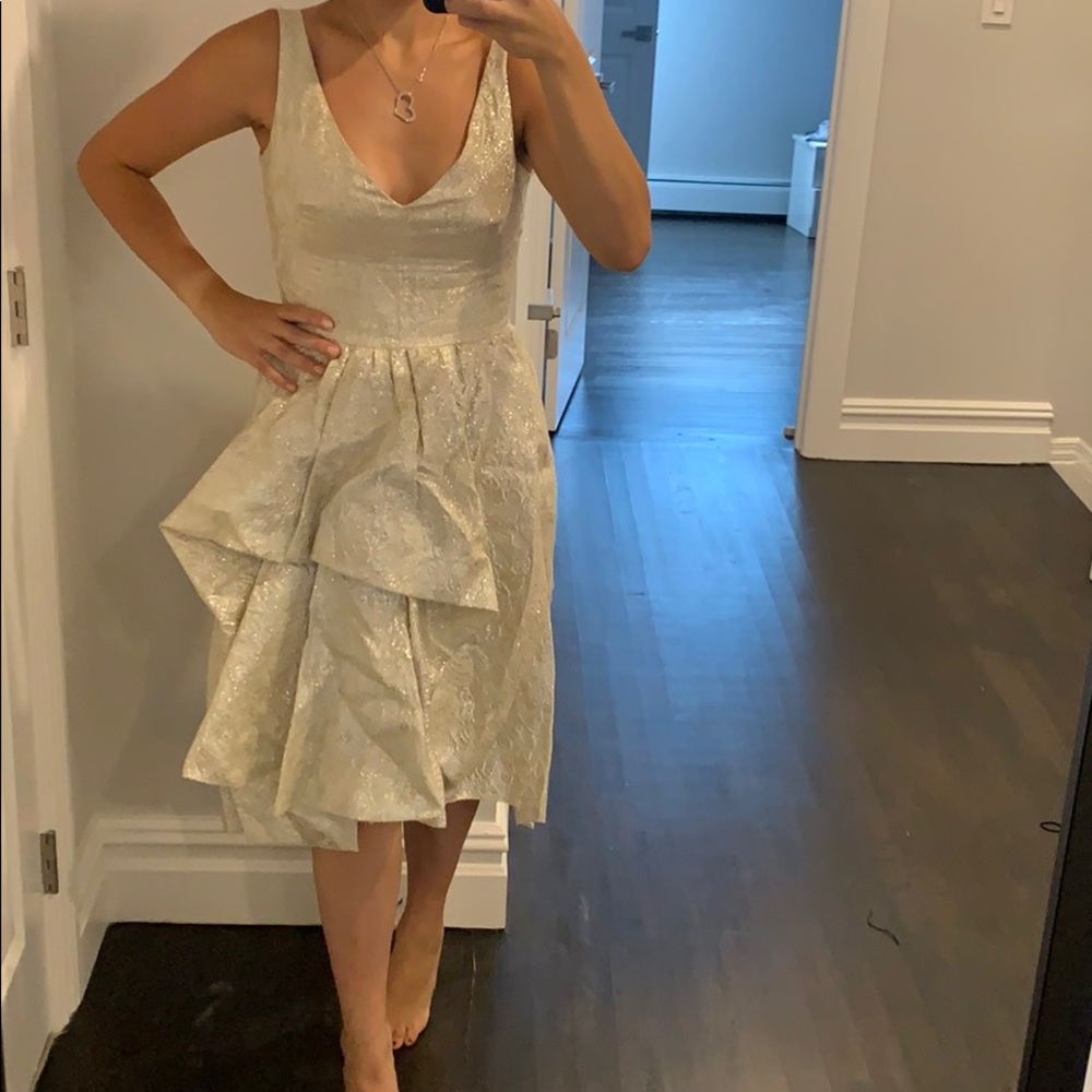 Lela Rose midi gown. Champaign color